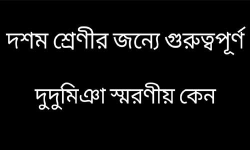 দুদুমিঞা স্মরণীয় কেন