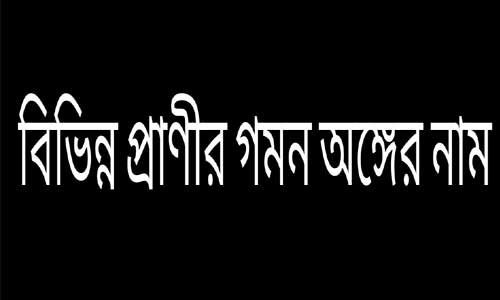 বিভিন্ন প্রাণীর গমন অঙ্গের নাম