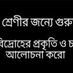 মহাবিদ্রোহের প্রকৃতি ও চরিত্র আলােচনা করাে