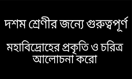 মহাবিদ্রোহের প্রকৃতি ও চরিত্র আলােচনা করাে